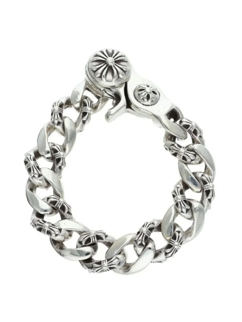 Chrome Hearts Fncy Chn Lnk Fancy Link Clip Silver Bracelet